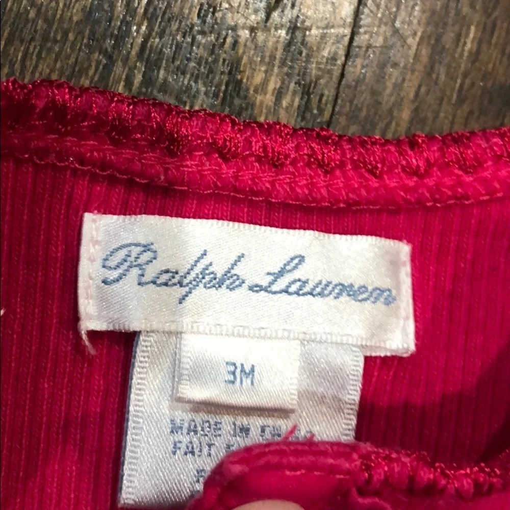 Vibrant Polo Ralph Lauren Pink Ribbed Ruffle Dress - Size 3M